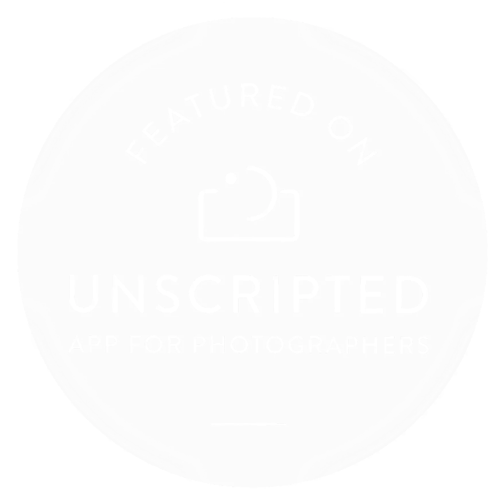 Badge of &#34;Featured on Unscripted App for Photographers&#34;